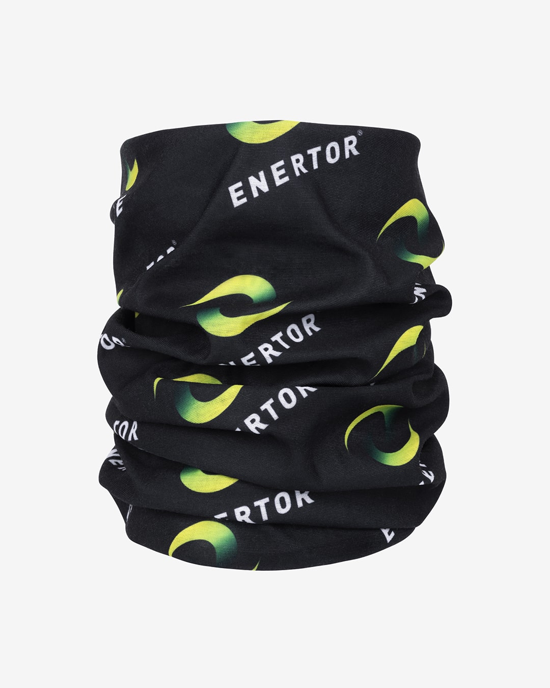 Enertor Black Neck Tube With Green and Yellow Swish Gradient Logo