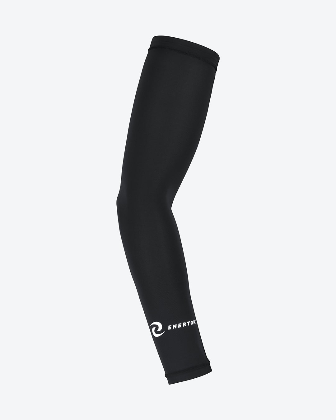 Enertor black arm sleeves with white logo print - Small to Medium 2